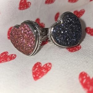 Sajen Heart Shaped Druzy sterling silver rings! 😍🥰
